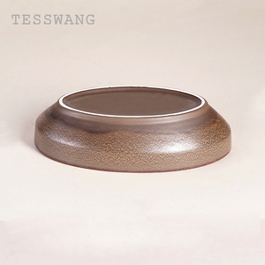 Bol ovale en céramique marron mat de style zen japonais, assiette de service de café Wabi-sabi, couleur terre, pour hôtel, restaurant - Product Image 6