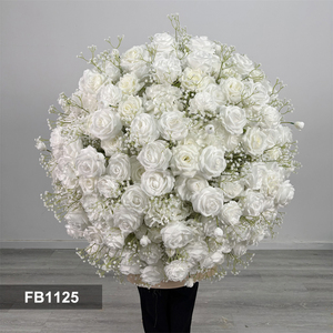 Centros de Mesa de Flores Artificiales Realistas al por Mayor, Arreglos de Hortensias y Rosas Blancas para Decoración de Bodas y Fiestas - Product Image 2