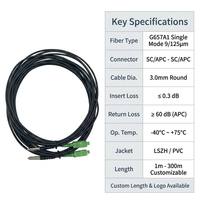 Cordon de brassage fibre optique pré-connecté SC/APC G657A1 LSZH extensible pour installation FTTH traversant les murs/canaux