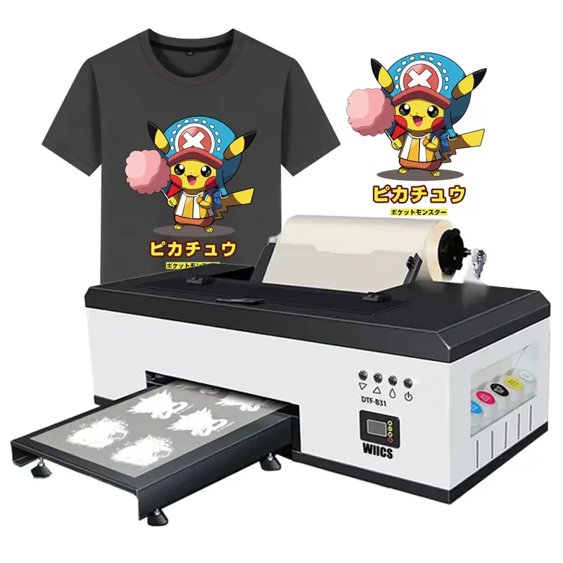 Digital Inkjet A3 30cm DTF Printer L1800 R1390 printhead Clothes T Shirt Heat Transfer Printing Machine