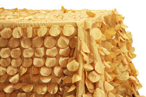 アイボリータフタ刺繍テーブルクロス 結婚式イベント用 高級ドライリーフ織り技術 アメリカンスタイル 100%ポリエステル - Product Image 2