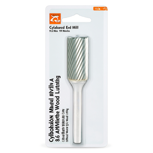 Fresa cilíndrica de 9,6 mm de diámetro y 19 mm de longitud, fresa rotativa de carburo sólido para cortar metal y madera - Product Image 2