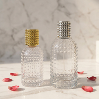 Flacon de parfum rond unique et élégant, emballage de parfum, 50 ml, 100 ml, flacon de parfum en verre avec vaporisateur