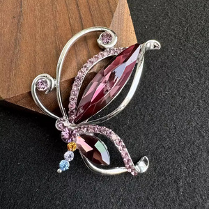 Luxury Custom Gold Plated Alloy Insect Butterfly <b>Brooch</b> Pin Designer with Austrian Crystal Zircon for <b>Women</b>-Party & Wedding Gift - Product Image 6