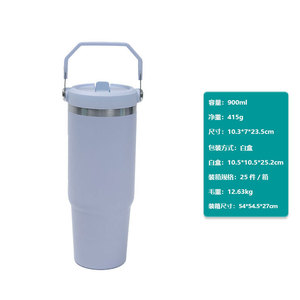 Vaso Frío Personalizado de Acero Inoxidable con Asa de Transporte, Vaso Térmico Grande con Aislamiento al Vacío para Coche y Viajes - Product Image 5