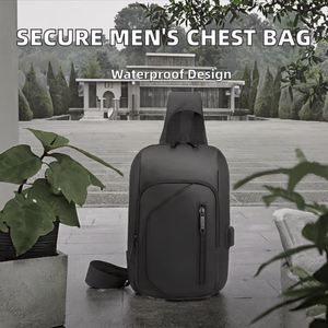 Sac banane en cuir pour homme, pochette de poitrine en tissu tendance, portefeuille et sac de ceinture pour homme - Product Image 2