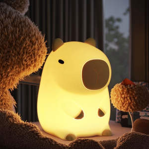 <strong>Classic</strong> Khaki Dolphin Night Light Modern LED Soft USB Charging <strong>for</strong> Bedroom Decor Portable Capybara Night Lamp Festival Gift - Product Image 4