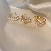Clips d'os d'oreille en métal de perle de zircone vintage pas de boucles d'oreilles piercing corée simple sans trous d'oreille boucles d'oreilles manchette non percées