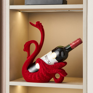 Étagère à vin créative et exquise en résine, ornement cygne de luxe léger, pour table à manger, meuble à vin, décoration de salon - Product Image 2