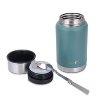 Innen außen 304 Stahl doppelwandige vakuum isolierte Kolben thermos flasche mit Löffel 600ml thermischer Edelstahl Warmhalten Lebensmittel glas