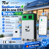 Système de Stockage d'Énergie (ESS) Tout-en-un Teze Sodium-ion 9kWh 45V 200Ah 5kW avec Onduleur Intégré, Stockage Domestique Plug & Play, OEM ODM, Remise sur Quantité