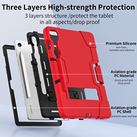 Étui antichoc à 3 couches pour Samsung Tab S10 Lite S10 FE S9 FE S9 11 avec support pliable et porte-stylo en silicone PC Armor OEM ODM