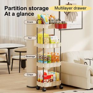 UFORU Estante de Almacenamiento de Plástico, Organizador de Cocina, Estante de Almacenamiento para Dormitorio, Estante de Baño con Ruedas - Product Image 2