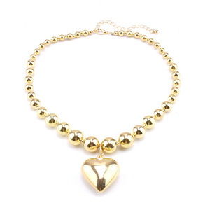 Collar con Colgante de Corazón Dorado, Cadena de Aleación de Zinc, Joyería para Fiestas, Accesorio de Moda - Product Image 5