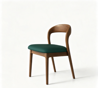 Fauteuil rembourré moderne avec structure en bois massif, assise et dossier rembourrés, chaise d'appoint ergonomique pour salle à manger, salon, bureau, café