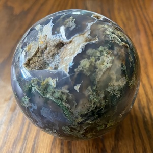 Wholesale Natural Moss Agate Crystal Ball, Bohemian Style Decorative Sphere, Home Office Desk Decor, <b>Ornament</b> for Birthday Gift - Product Image 4