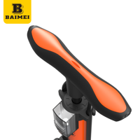 Pompe à vélo portable haute capacité BAIMEI, pompe à pneu manuelle en acier pour valves Schrader, Presta, Dunlop, pour vélo de route et VTT
