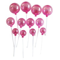 12 pièces/sac, décorations de gâteau en mousse de verre écologique, fausses boules magiques, 3/4/5 cm, pour anniversaire, baby shower, fête, fournitures de décoration de gâteau