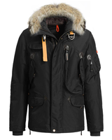 Veste extrême détachable en duvet d'oie avec capuche en fourrure de haute qualité personnalisée grande taille pour hommes