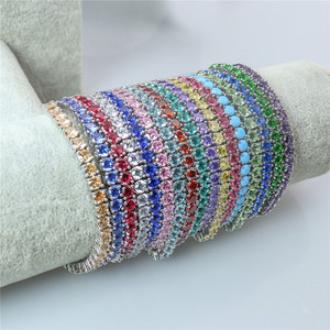 Collier en diamant multicolore pour femmes et hommes, bijoux glacés, violet, vert, rouge, rose, bleu, chaîne de tennis arc-en-ciel glacée - Product Image 2