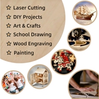 Tablero de Contrachapado de Madera de Tilo Económico sin Acabado de 4 mm para Grabado Láser, 450*450 mm, para Dibujo de Modelos, Tallado y Manualidades DIY