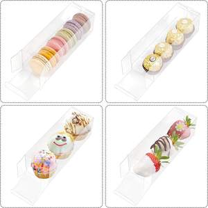 Sang trọng cấp thực phẩm PVC Pet sô cô la bao bì hộp Nhà cung cấp Trung Quốc của xách tay trong suốt phẳng <span class=keywords><strong>cupcake</strong></span> hộp cho đường sử dụng - Product Image 2