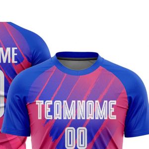 Camiseta de Fútbol Rosa y Azul de Manga Corta, Ligera, Transpirable y de Secado Rápido, Uniforme Deportivo para Entrenamiento y Partidos - Product Image 4