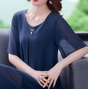 Nuove <span class=keywords><strong>Magliette</strong></span> Eleganti da <span class=keywords><strong>Donna</strong></span>, T-Shirt a Maniche Corte, Bluse in Chiffon Taglie Forti - Product Image 6