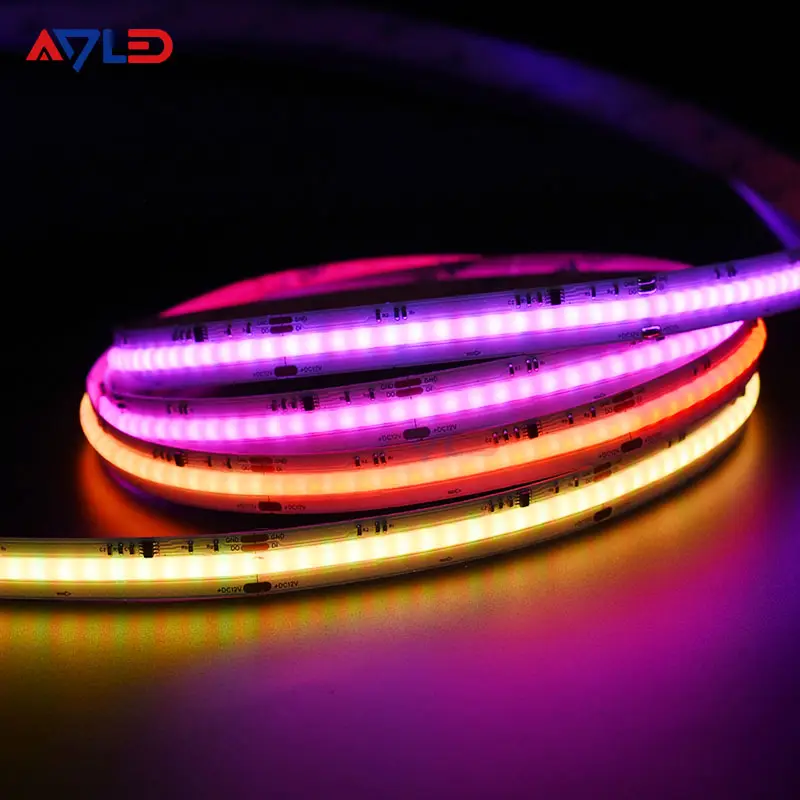 Luz de cuerda Led RGB de color de ensueño a todo color 630 chips 12mm DC12V 24V programable direccionable RGB COB Led St