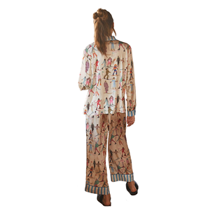 Pigiama di Lusso da <span class=keywords><strong>Donna</strong></span> Set in <span class=keywords><strong>Cotone</strong></span> Stampato Personalizzato Abbigliamento da Casa Firmato - Product Image 4