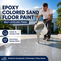 Revêtement de sol auto-nivelant en sable coloré époxy haute dureté pour caves et garages, certifié RoHS, baril de 20 kg