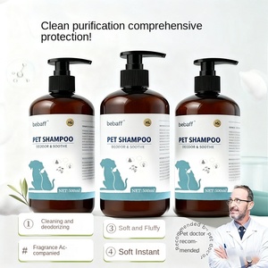 Shampooing en plastique écologique pour animaux de compagnie, <span class=keywords><strong>gel</strong></span> <span class=keywords><strong>douche</strong></span>, purification du goût apaisant, kit de protection, solution de bain 500ml - Product Image 2
