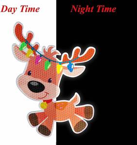 Juego de Imanes Reflectantes Personalizados para Coche con Forma Navideña, Incluye Adhesivos con Diseño de Bombilla Navideña, Gnomo y Animales con Cables para Decoración - Product Image 2