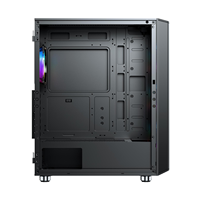 Vente chaude ATX Gaming Mid Tower PC Case Verre trempé et conception de maille métallique pour armoire d'ordinateur de bureau