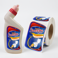 Étiquettes autocollantes en vinyle imperméables en couleur pleine, avec logo de marque personnalisé, pour les bouteilles de nettoyant pour toilettes et salles de bain