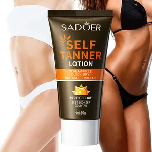 Cosmétiques crème solaire bronzage bronzant or crème peau rapide autobronzant lotion bronzage à travers les tanneurs de bikini