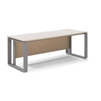 Bureau de direction de luxe moderne haut de gamme en forme de L en acier et bois avec fonctions convertibles et extensibles pour bureau à domicile