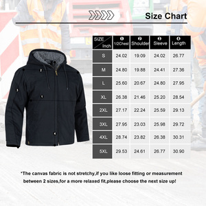 Veste de travail en toile imperméable à capuche longue décontractée d'hiver avec doublure en polaire 360GSM Service OEM - Product Image 6