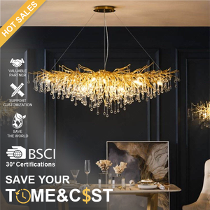 <span class=keywords><strong>Lustre</strong></span> <span class=keywords><strong>en</strong></span> <span class=keywords><strong>Cristal</strong></span> Personnalisé par TOGETHER Factory – Éclairage de Luxe Doré, <span class=keywords><strong>Grand</strong></span> Modèle de Haute Qualité - Product Image 2