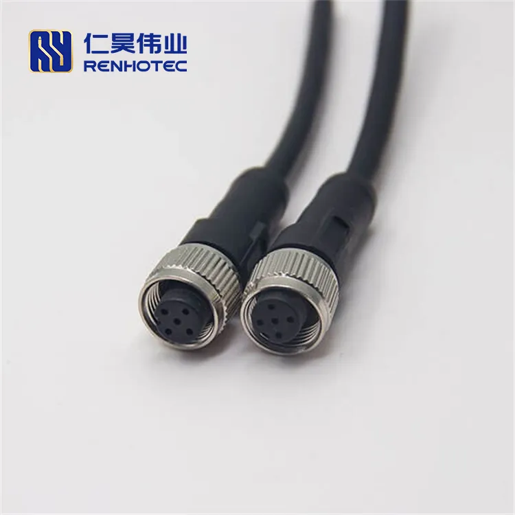 Telemecanique Sensors A Coded M12 5-Pin Female Connector M12 5 Pin Female Double Ended Cable IP67 Shielded Aviation Assembly