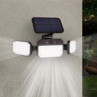 Applique murale LED à énergie solaire super lumineuse extérieure | Capteur de mouvement marche/arrêt automatique | Matériau ABS étanche et durable IP54
