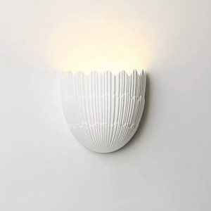 Lampe murale européenne en forme de coquillage, en plâtre blanc, à montage en surface, lumière décorative pour les escaliers et les couloirs - Product Image 2