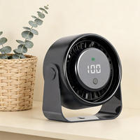 Ventilateur de bureau mural rechargeable 3000 mAh, moteur DC silencieux, 4 vitesses, affichage numérique LED, flux d'air réglable à 100 degrés