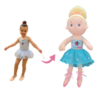 Adorable poupée de mode en peluche personnalisée, ballerine, mini jouet en peluche douce pour filles, poupée en tissu avec logo imprimé, 100% coton PP