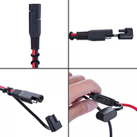 Connecteur de batterie SAE en cuivre 12V 10AWG SAE à faisceau de bornes en anneau 15A fusible 2 broches câble d'extension à déconnexion rapide