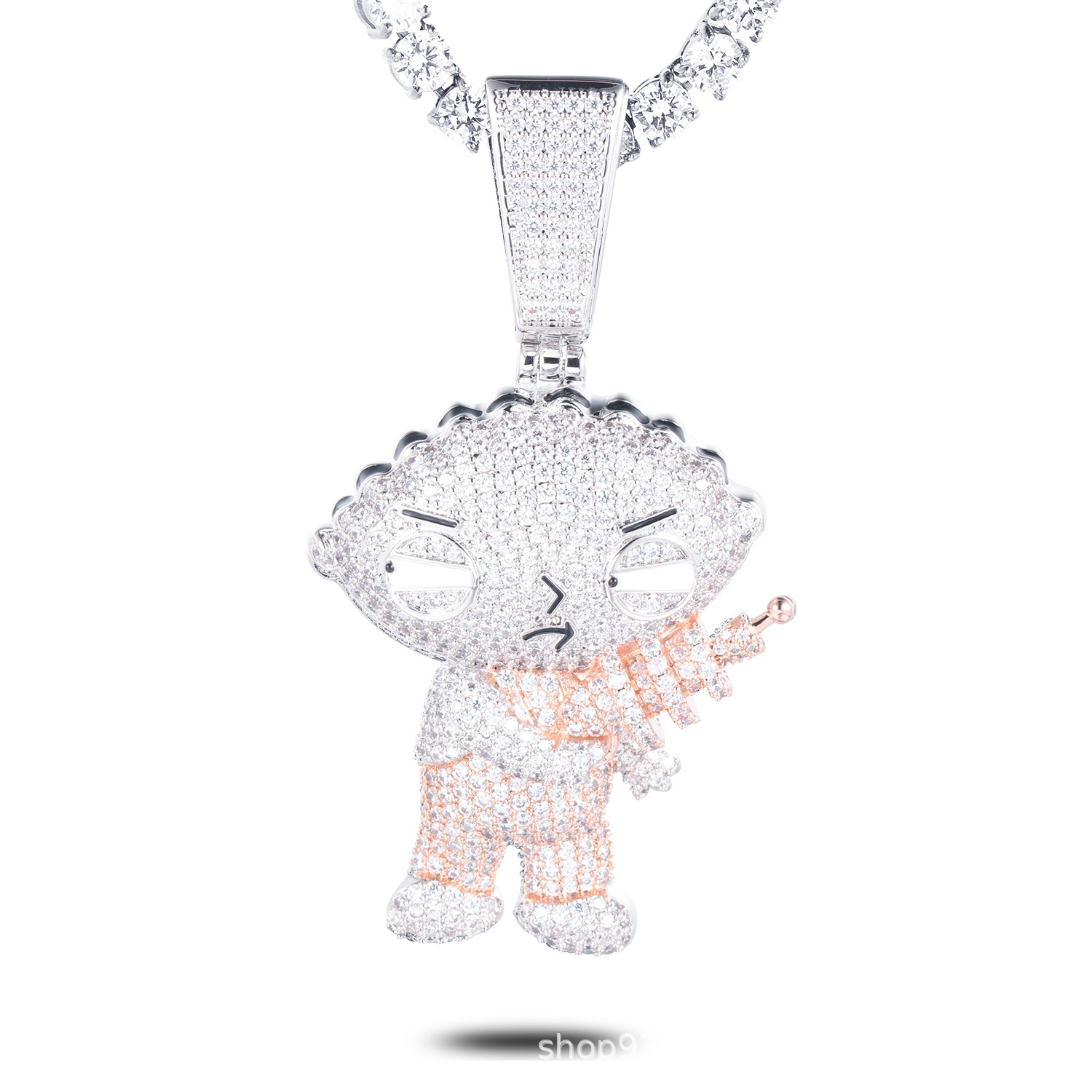 Rose gold+rope chain