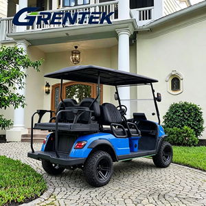GRENTek Véhicule de golf électrique 2+2 places, modèle le plus récent, bleu tout-terrain avec pare-brise pour utilisation hors route publique - Vente chaude - Product Image 3