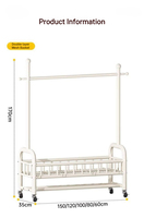 Porte-vêtements double barre en acier carbone de qualité supérieure, détachable, avec étagères en maille pour armoire, entrée, chambre, usage quotidien de rangement