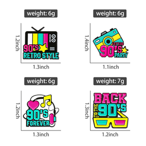 Épingles <span class=keywords><strong>en</strong></span> émail de style rétro des années 90 laissez-nous revenir broches de fête nostalgiques insigne de revers bijoux cadeaux pour les amis - Product Image 6