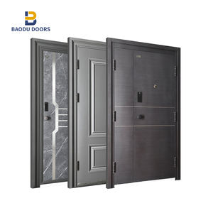 Puerta de seguridad de acero para exterior, diseño de puerta principal de entrada frontal, puertas de seguridad modernas de <span class=keywords><strong>metal</strong></span> - Product Image 6